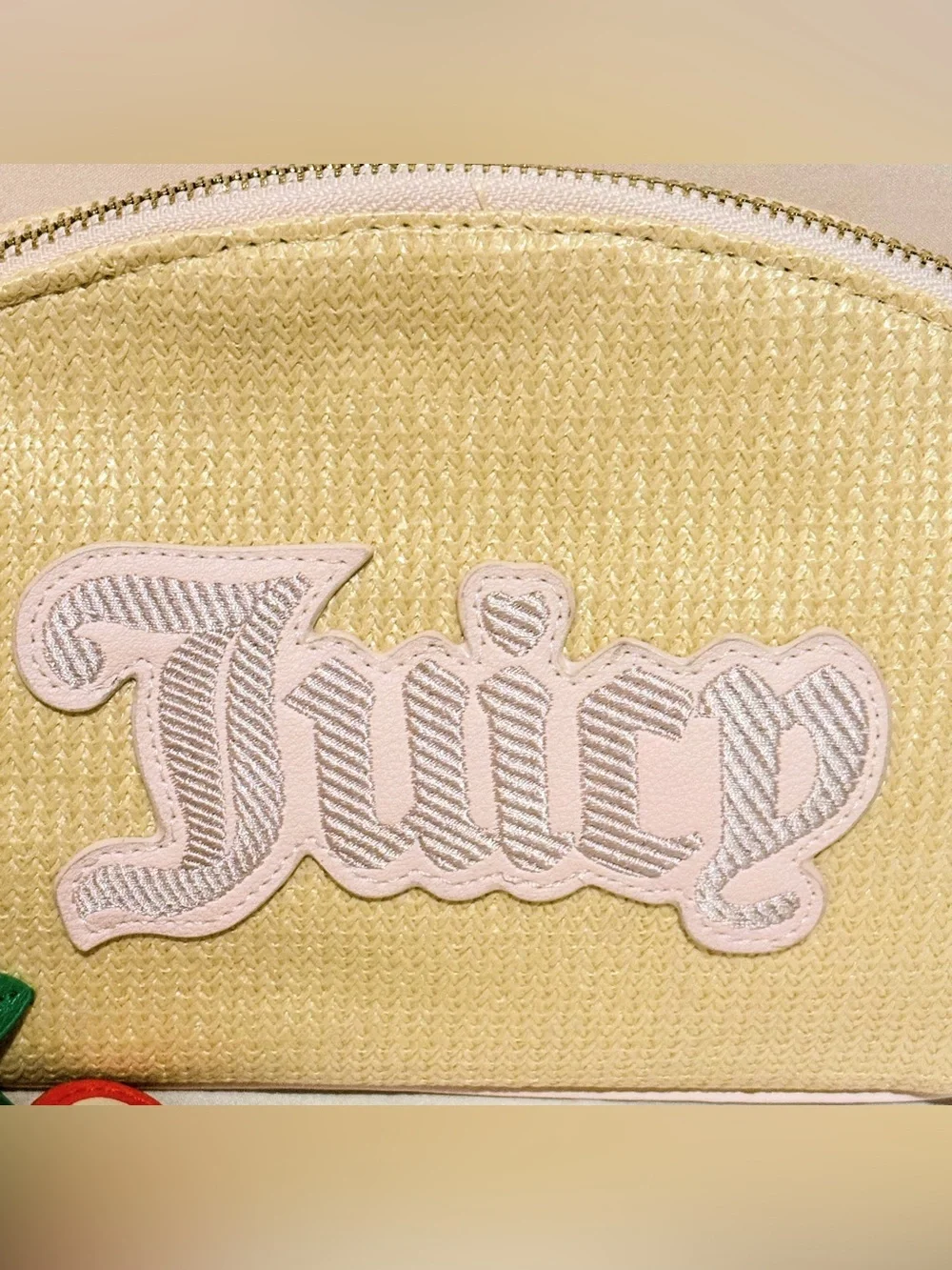Juicy Couture Paradise Triangle Woven Gusset Pouch Set - Cream